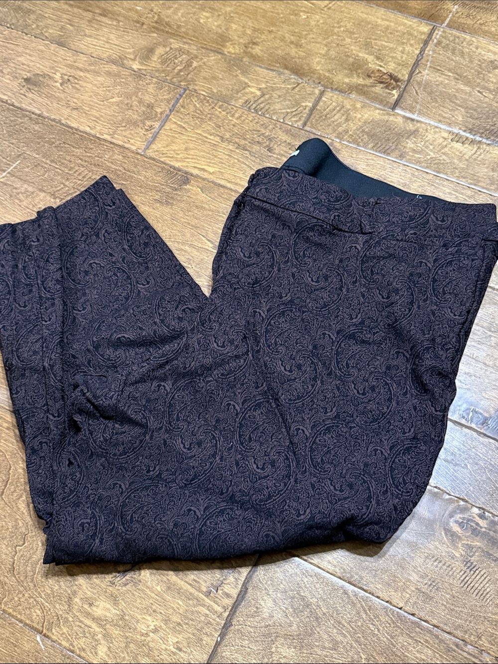 Lane Bryant Black and brown Paisley Ankle Pants